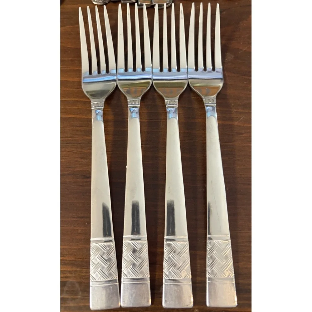 Mainstays Pierremont Stainless Dinner Forks Set of 4 Basketweave Replacement